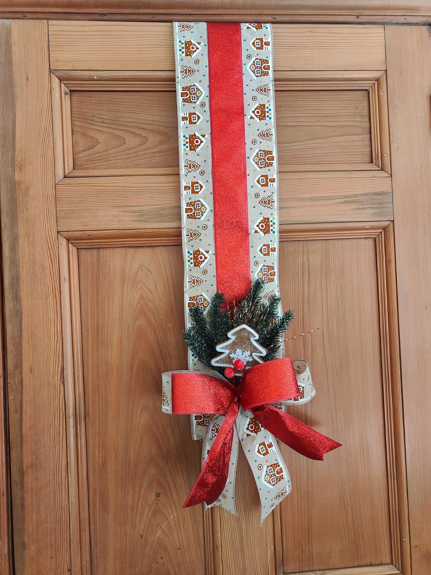 Gingerbread door hanger double over the door Christmas wreath