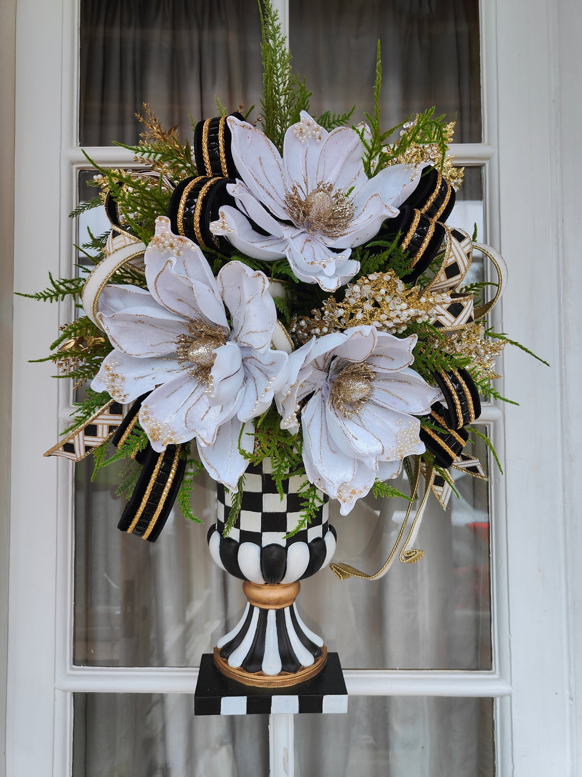 MacKenzie Childs inspired wall vase door wreath