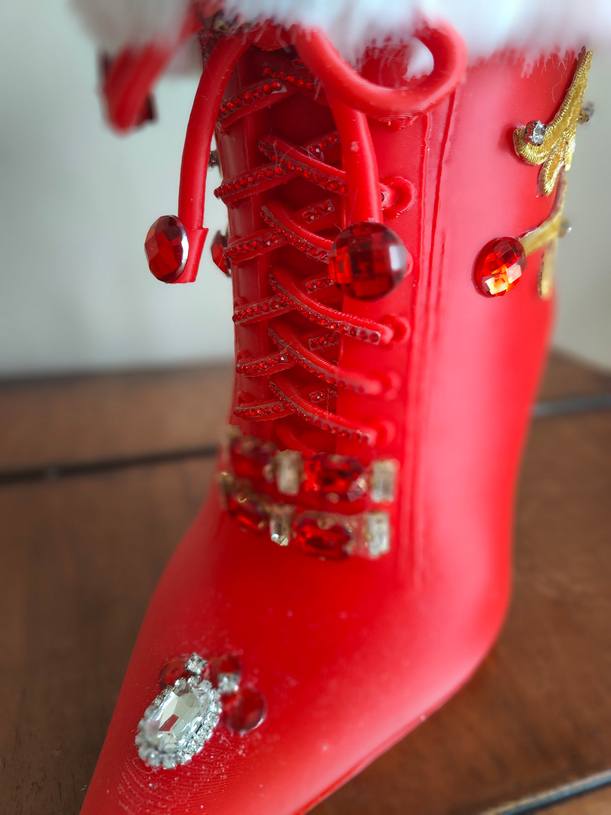 Red shoe Mrs Claus boot