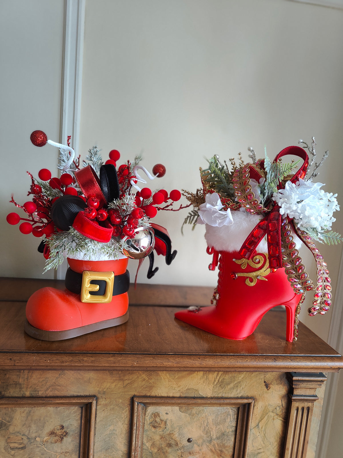 Red shoe Mrs Claus boot
