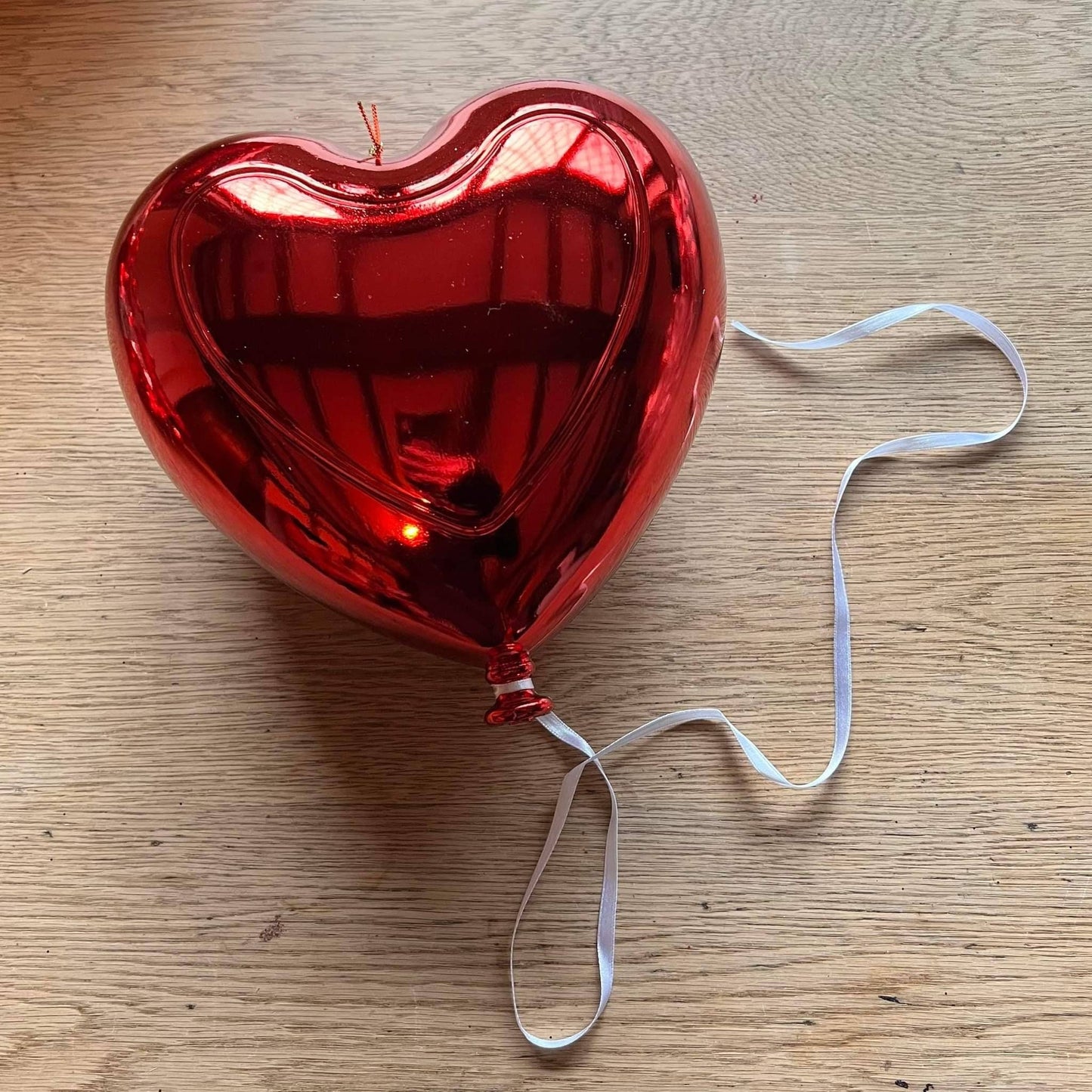 Red Metallic Heart Balloon, Valentines Wreath Attachment (22.5cm)
