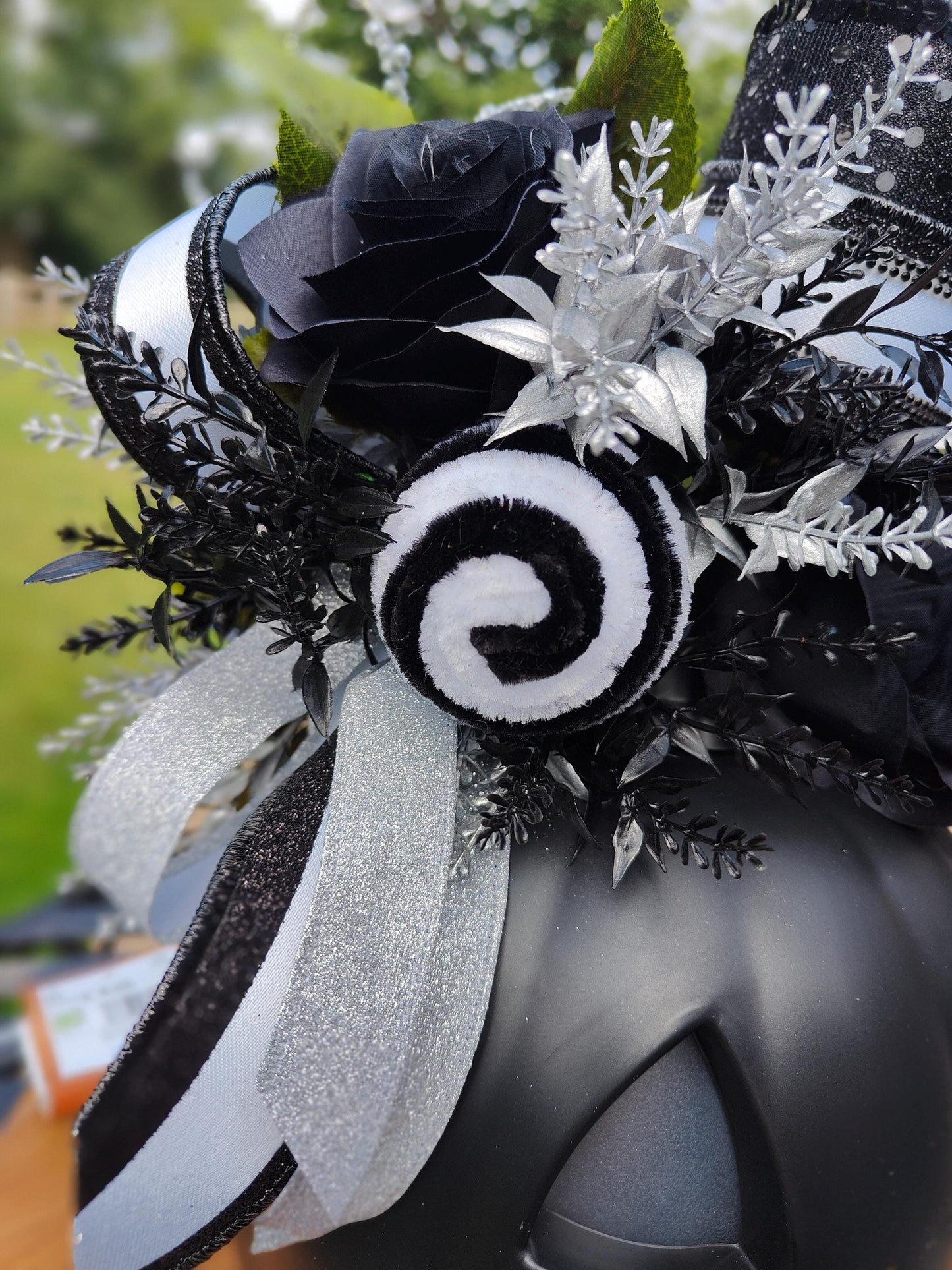 Halloween black pumpkin lights up decoration tablecentre display
