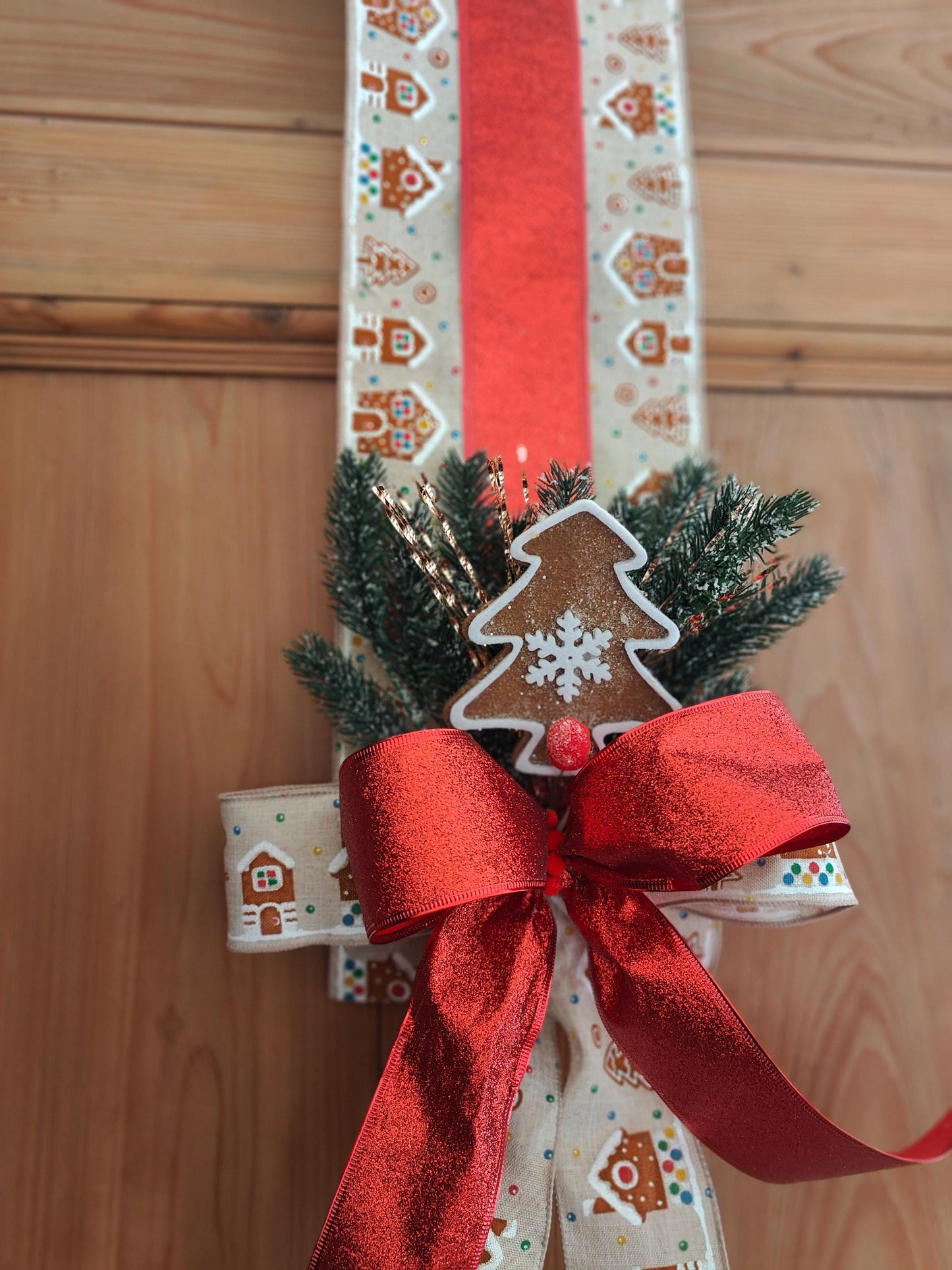 Gingerbread door hanger double over the door Christmas wreath