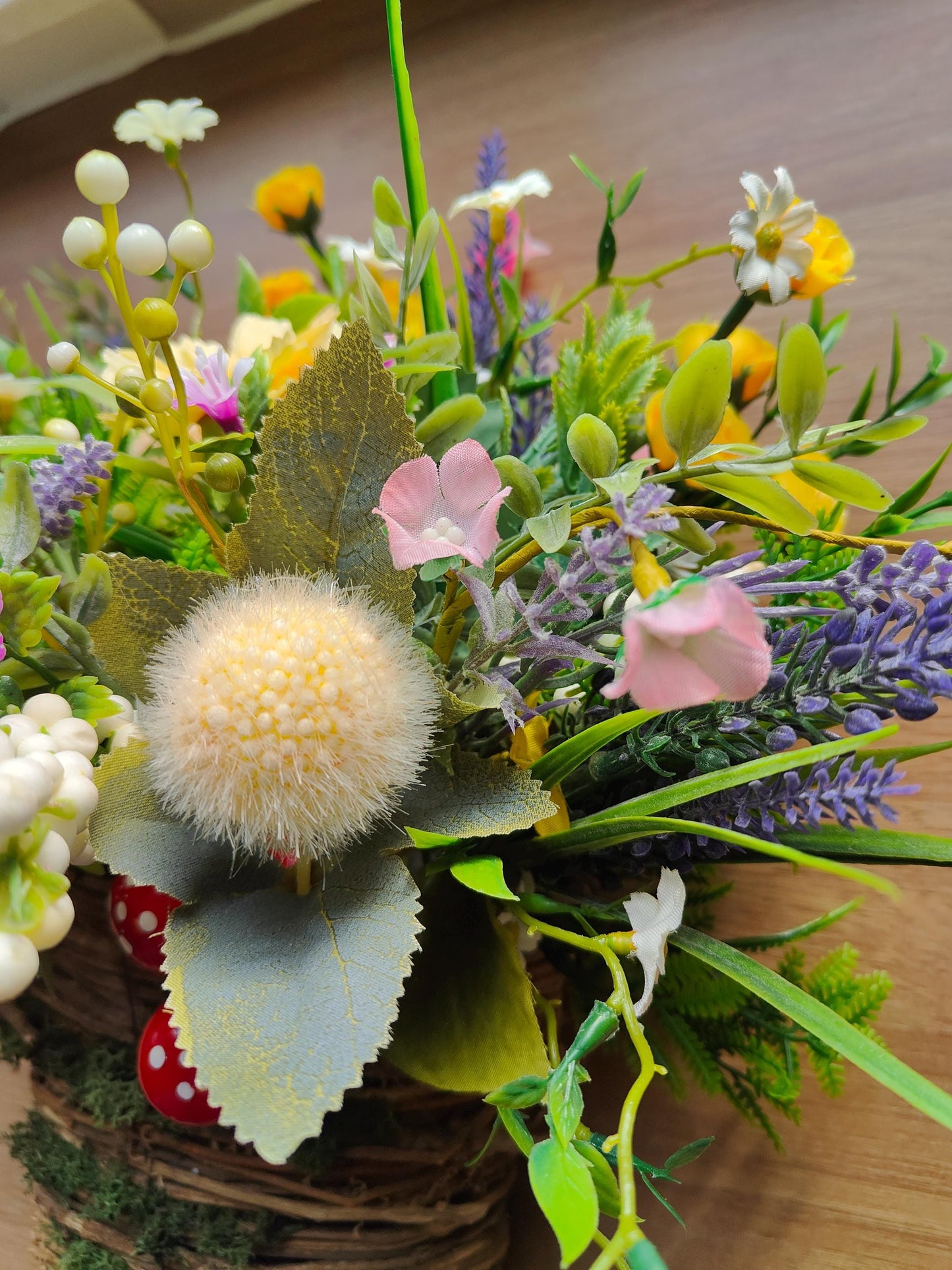 Spring Summer flower basket wall decor hanging kitchen artificial flowers