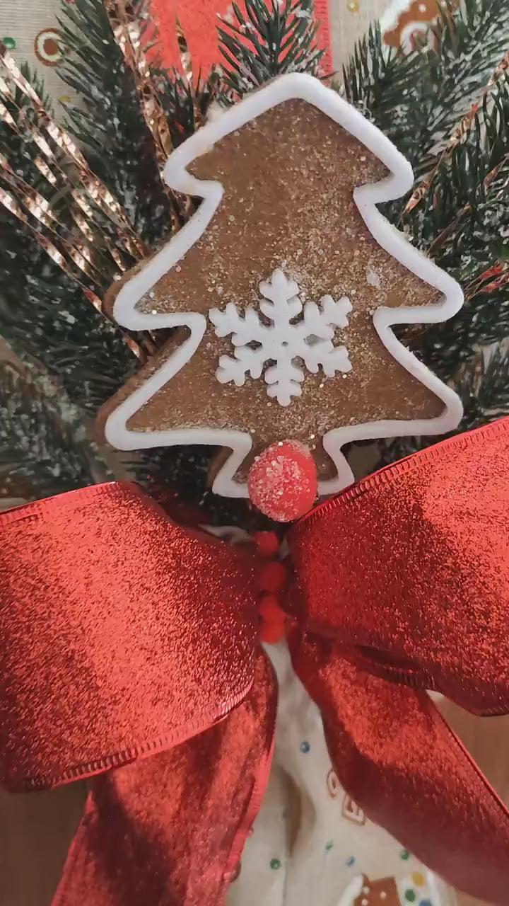 Gingerbread door hanger double over the door Christmas wreath