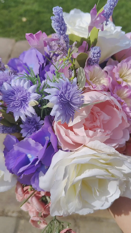 Wedding flowers, bride bouquet, bouquet for vase, bunch of flowers, pink, pastels, lilac, lavender, white florals