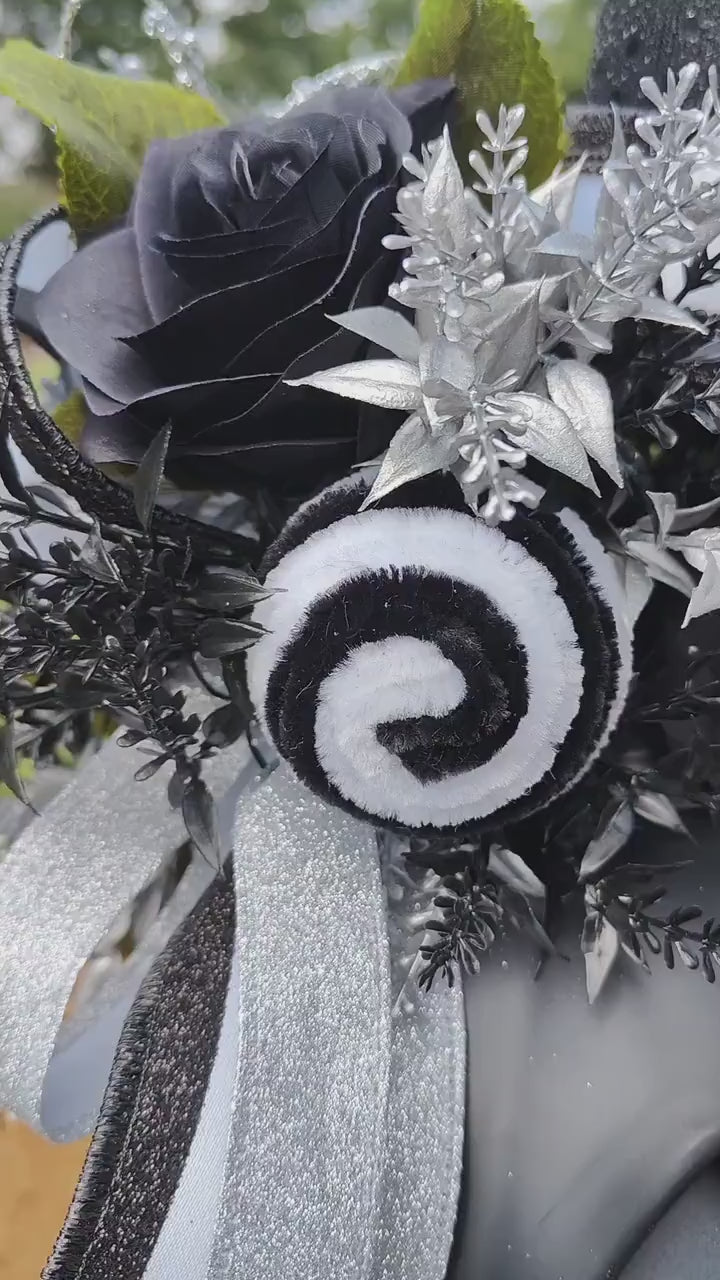 Halloween black pumpkin lights up decoration tablecentre display
