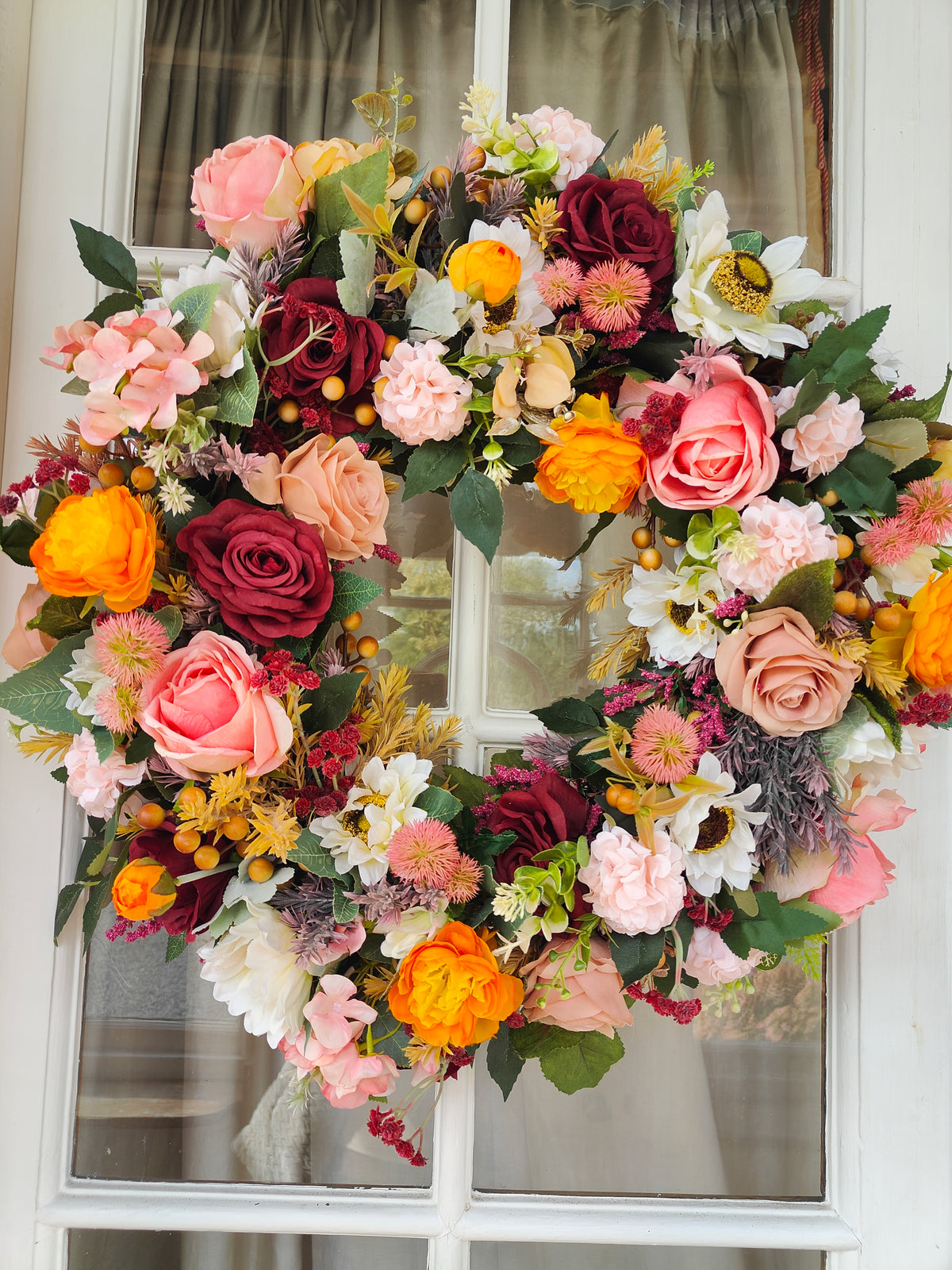 Autumn wreath large warm colours