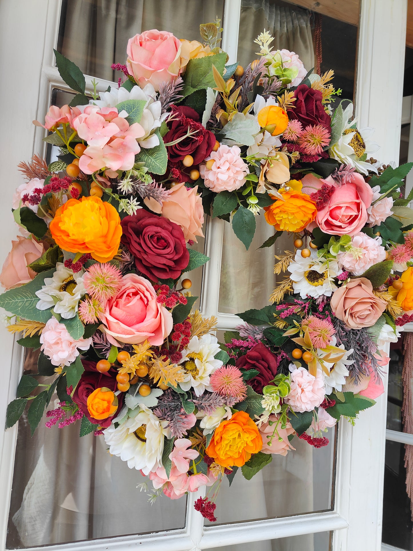 Autumn wreath large warm colours