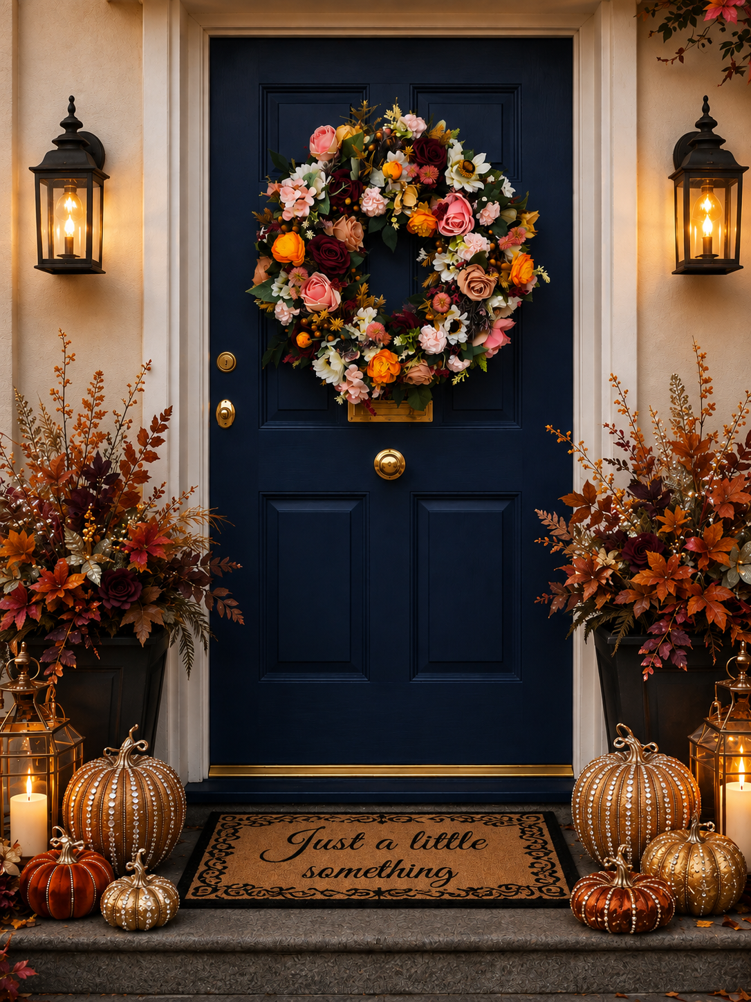 Autumn wreath large warm colours
