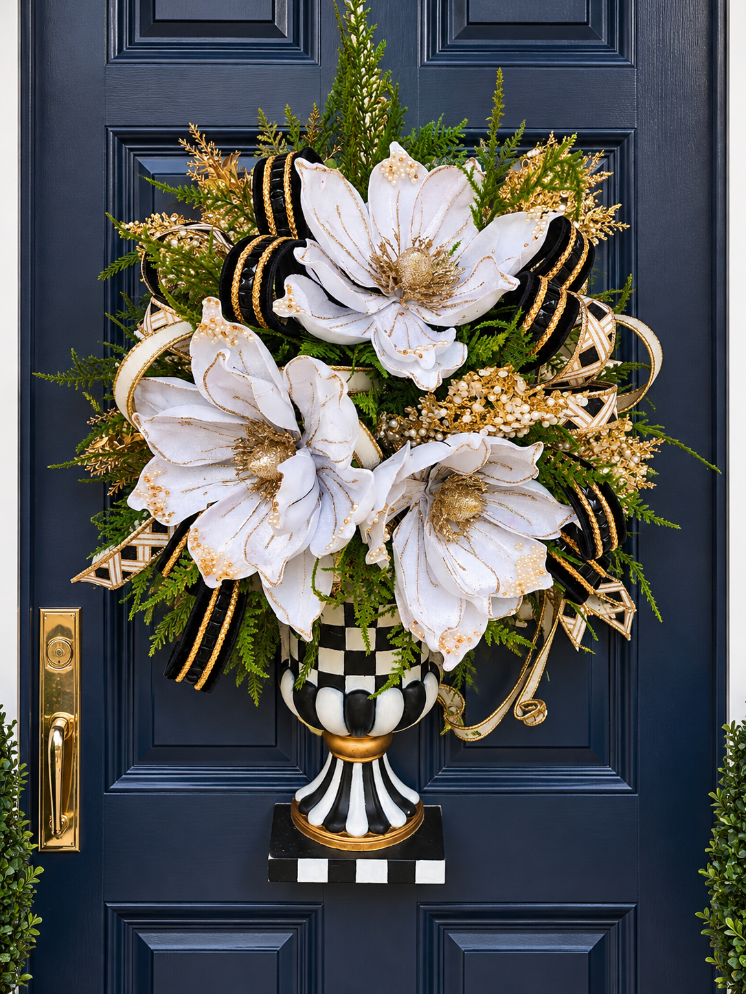 MacKenzie Childs inspired wall vase door wreath
