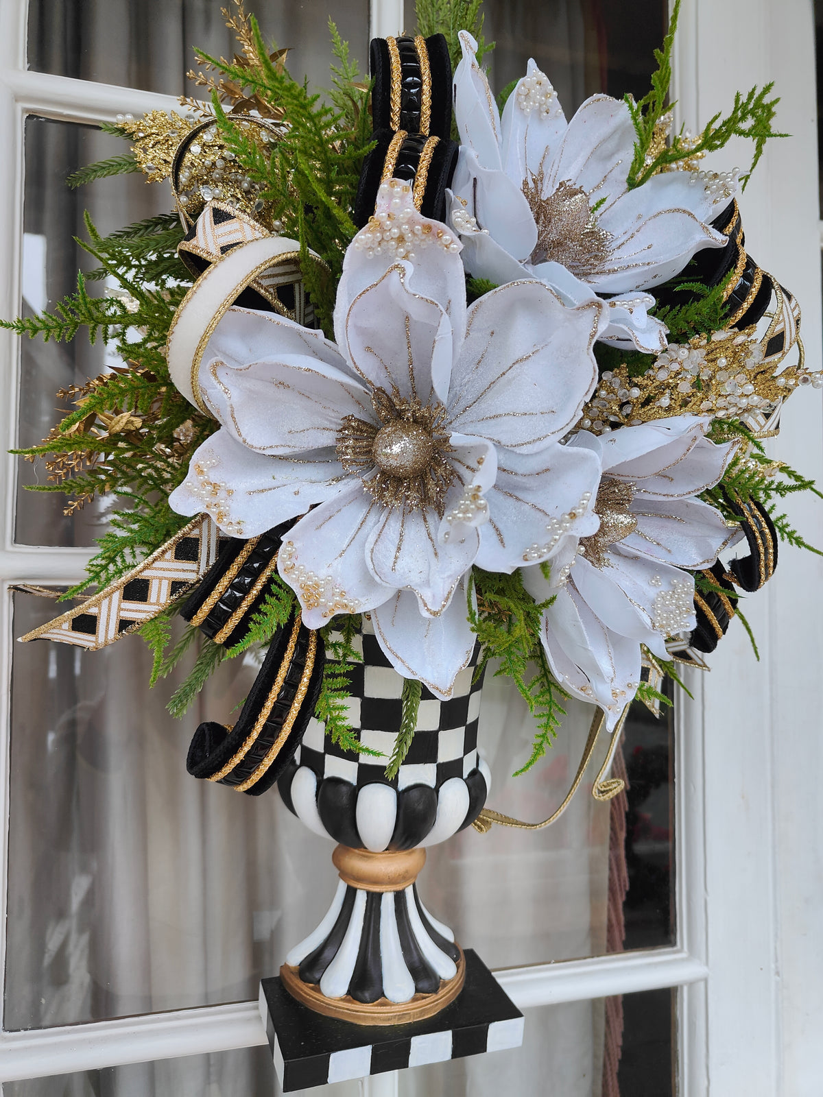 MacKenzie Childs inspired wall vase door wreath