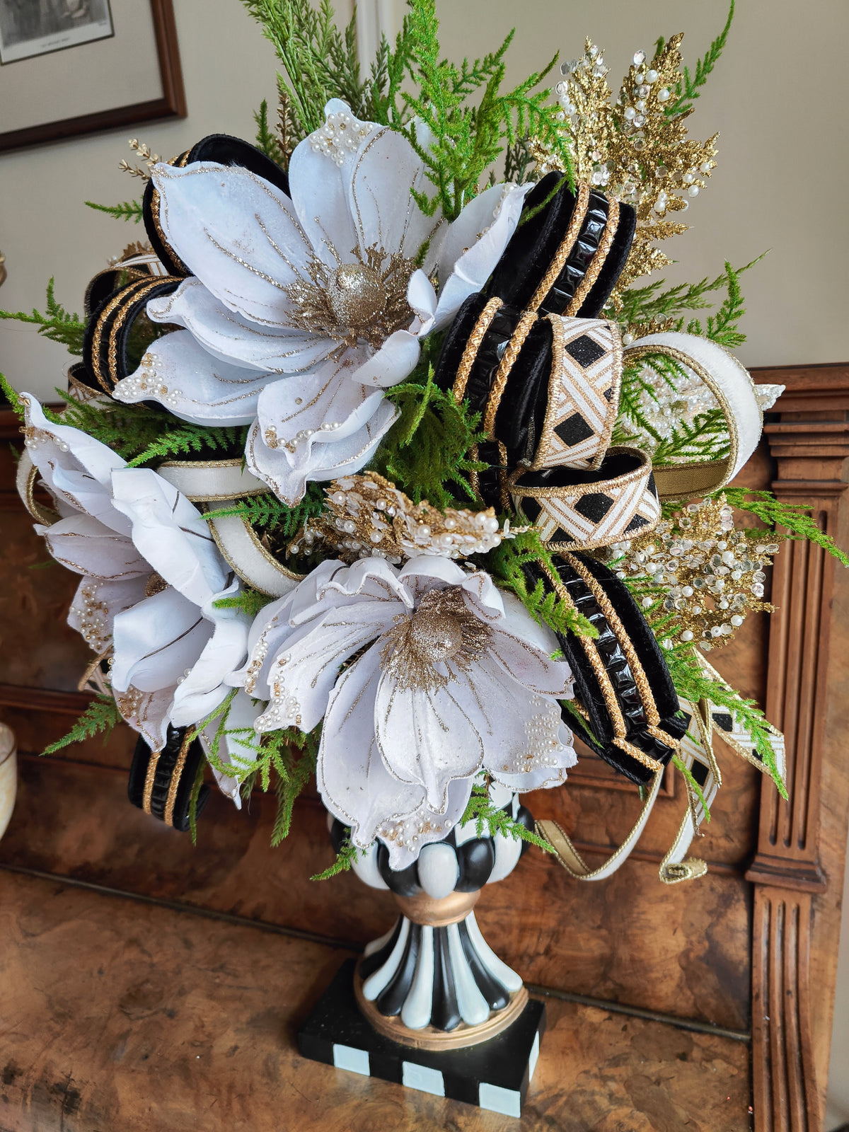 MacKenzie Childs inspired wall vase door wreath