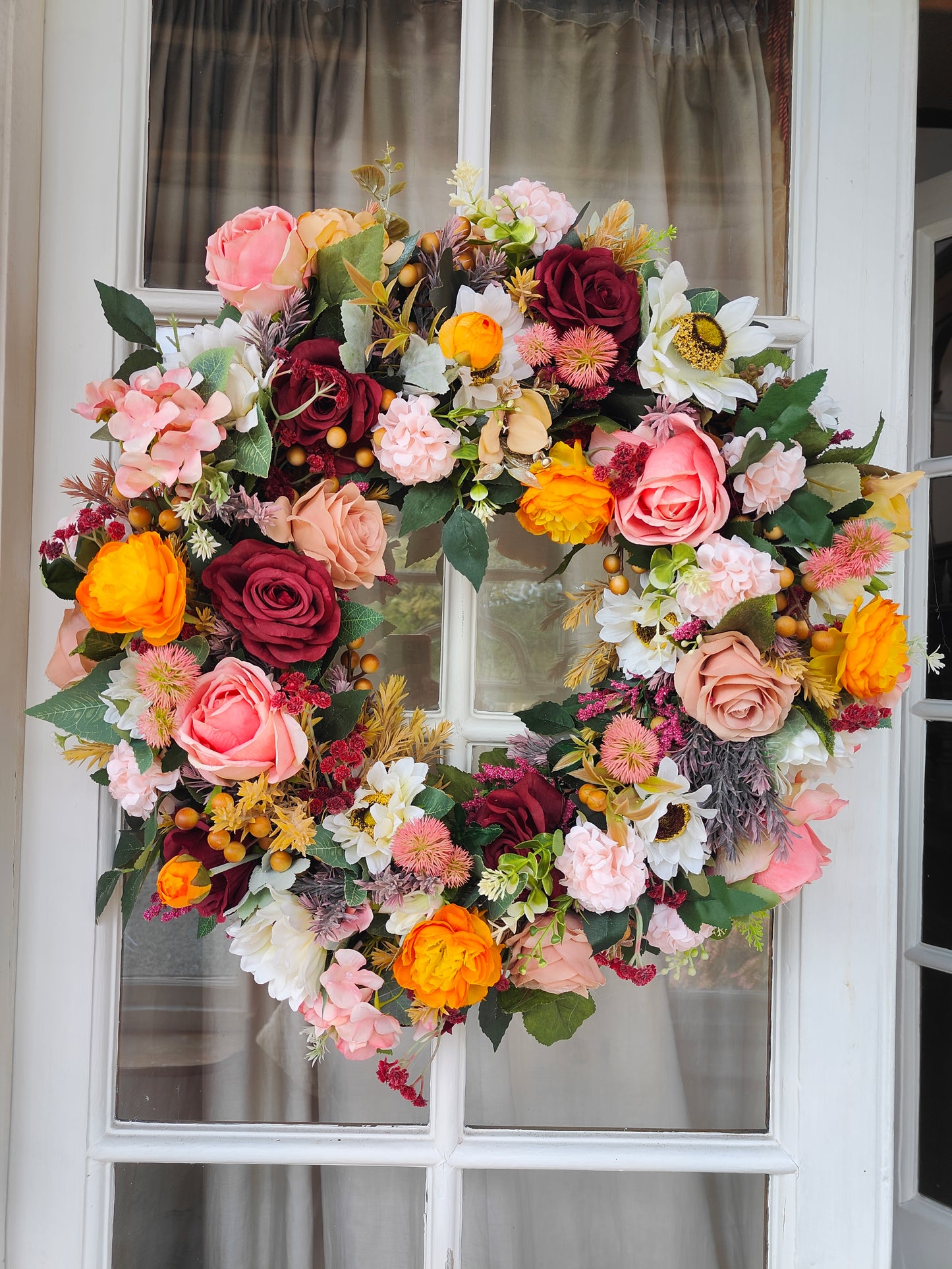 Autumn wreath large warm colours