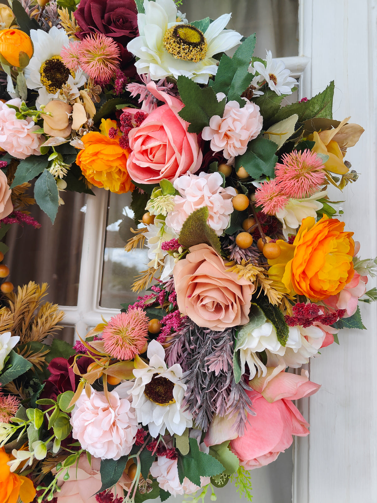 Autumn wreath large warm colours