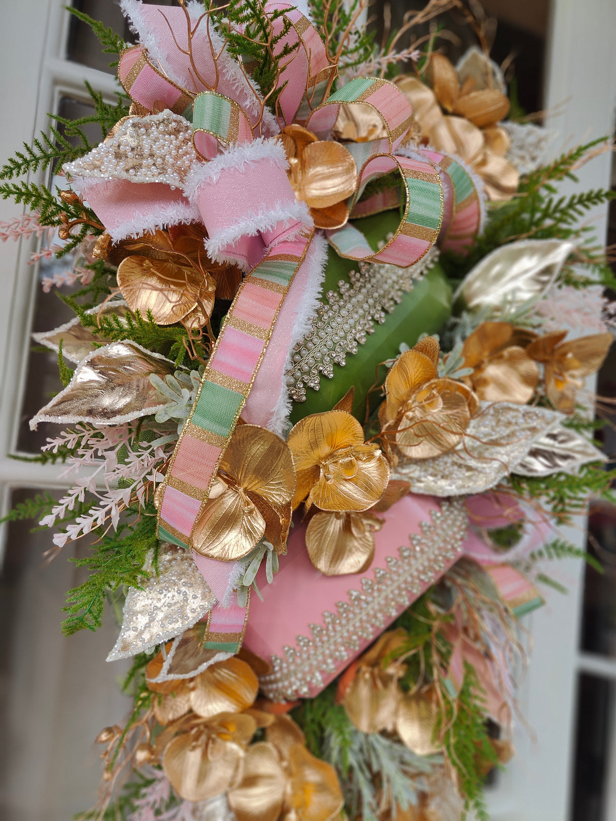Pink Christmas swag
