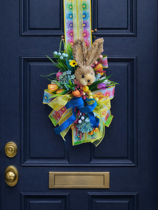 Easter bunny swag double sided hanger over the door Easter decor