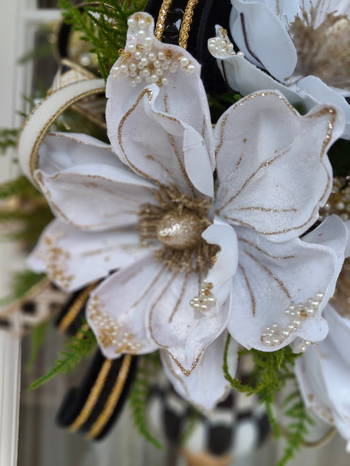MacKenzie Childs inspired wall vase door wreath