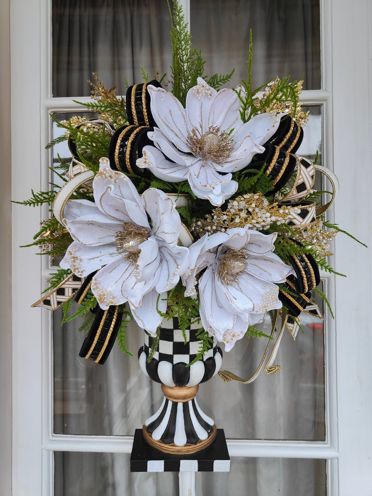 MacKenzie Childs inspired wall vase door wreath