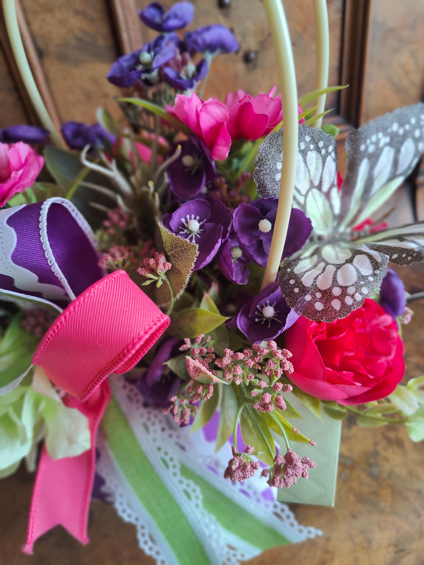 Flowers artificial floral arrangement gift present handbag home decor bridesmaid flowers