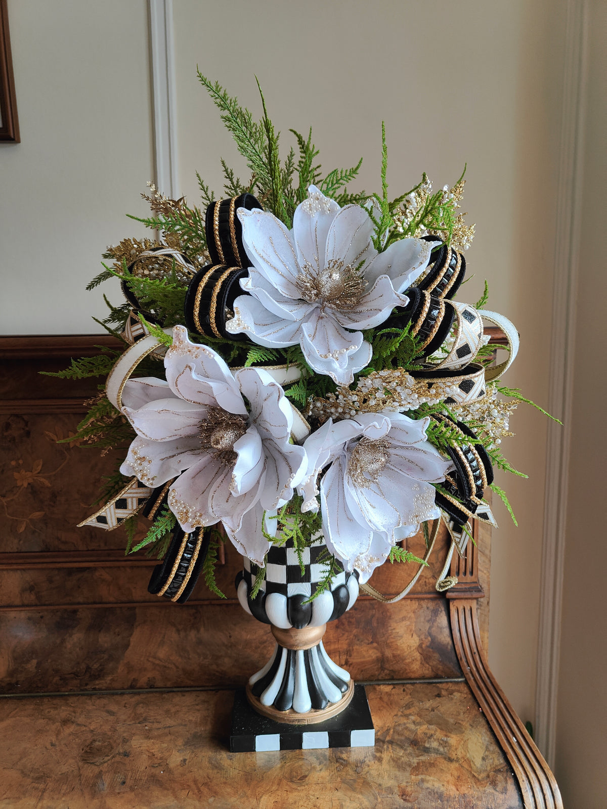 MacKenzie Childs inspired wall vase door wreath