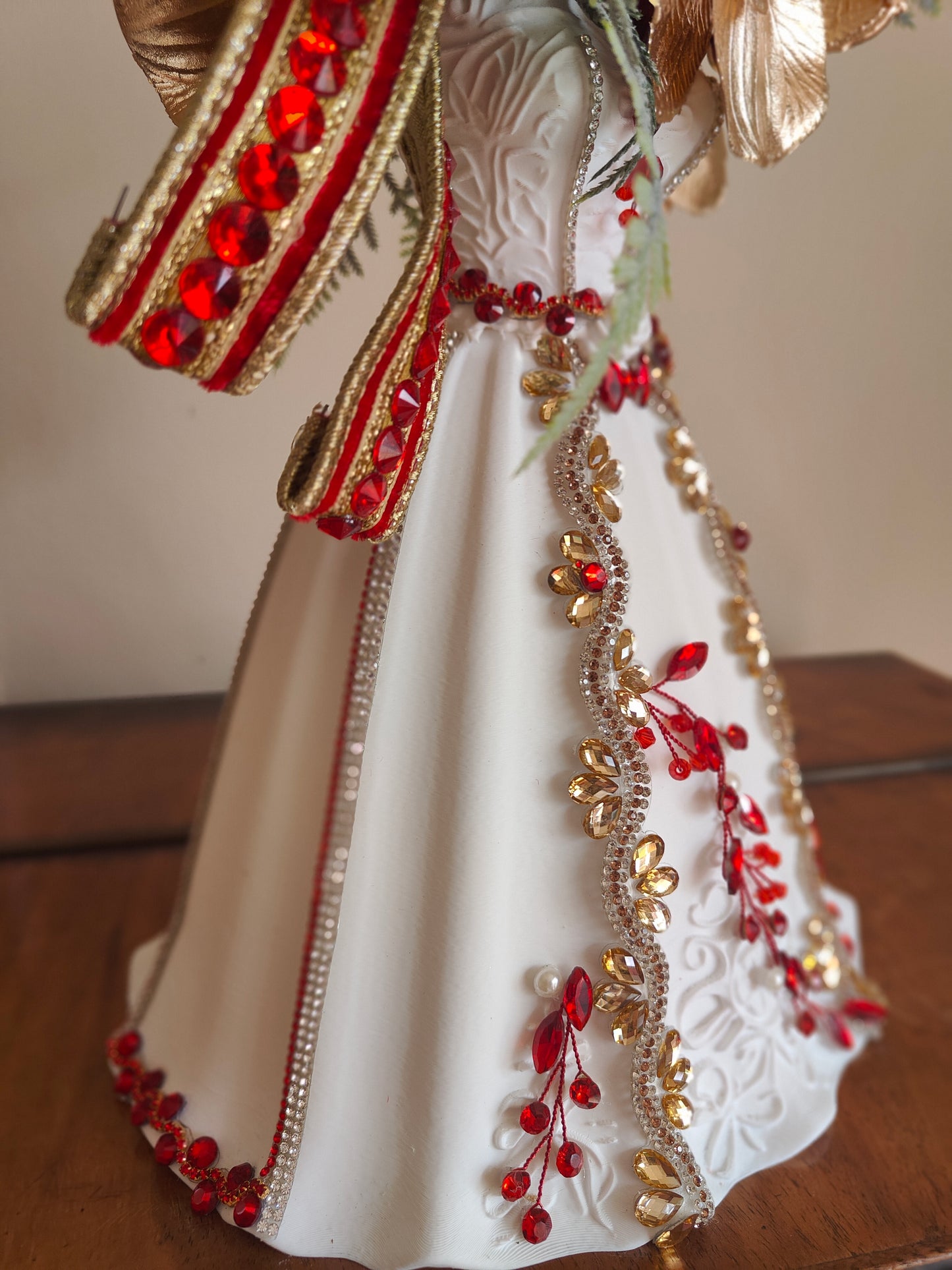 Christmas vase centrepiece tablecentre dress princess Cinderella gown decorated bling