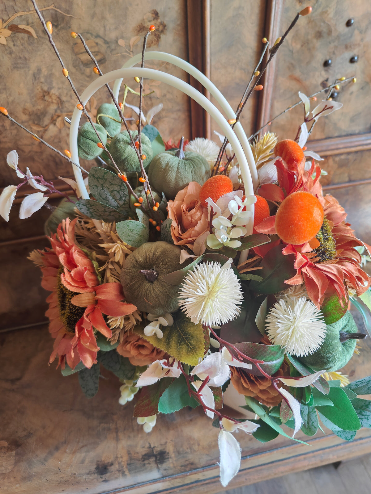 Autumn arrangement handbag decor Autumn colours
