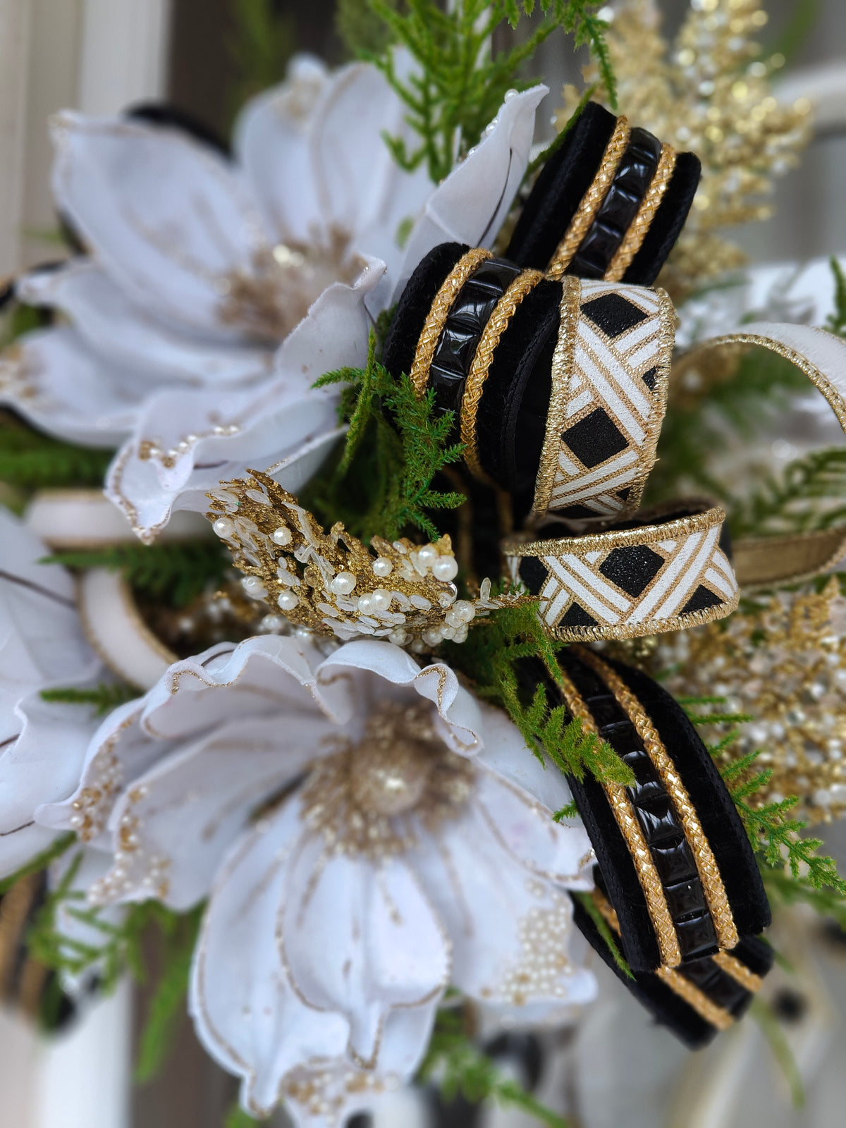 MacKenzie Childs inspired wall vase door wreath