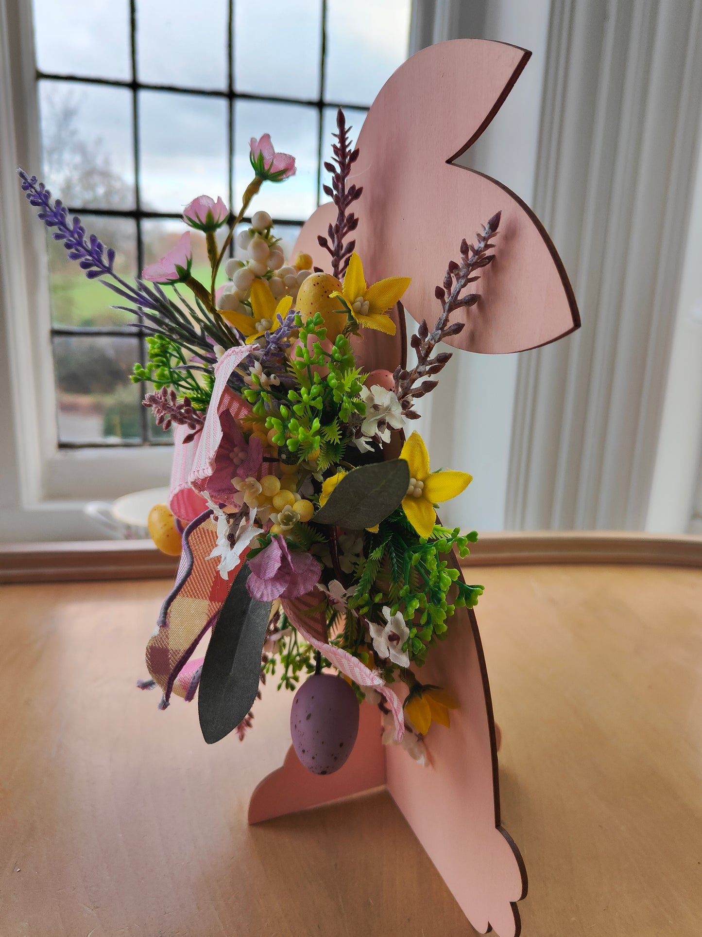 Easter decoration bunny cut out display windowsill shelf home decor