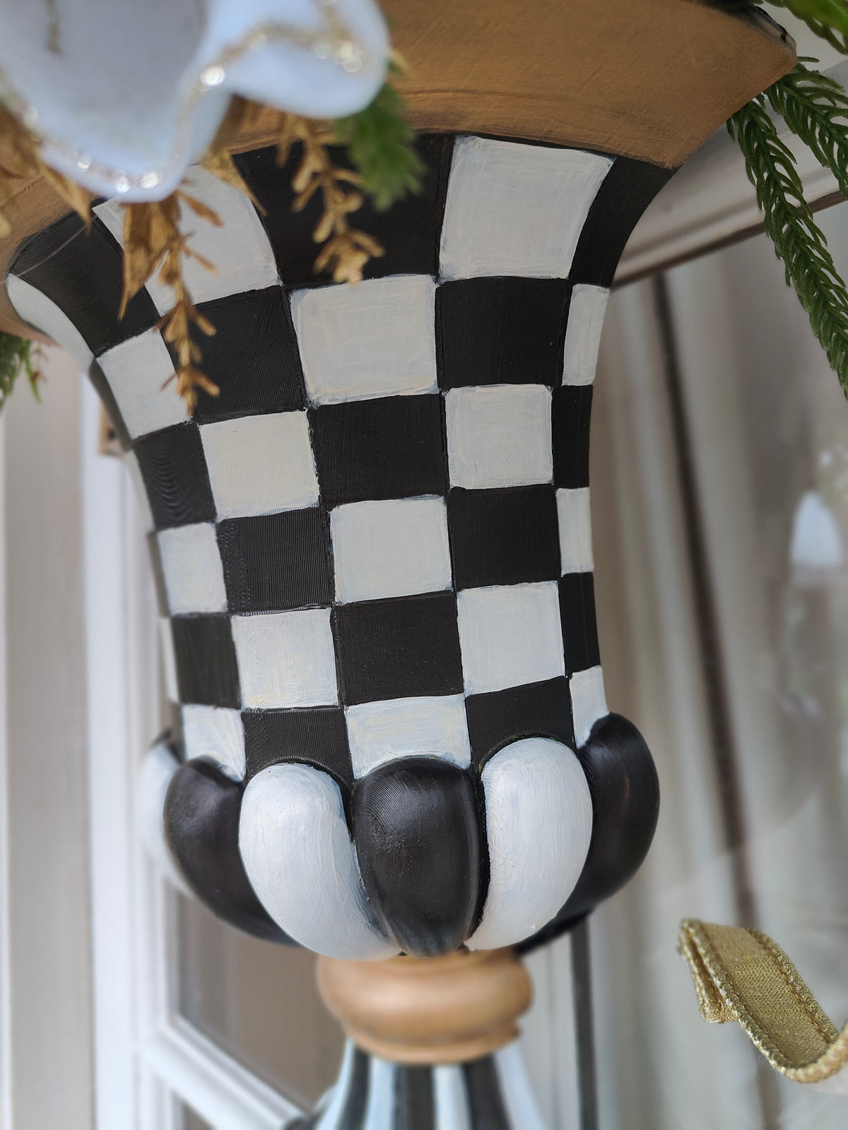 MacKenzie Childs inspired wall vase door wreath
