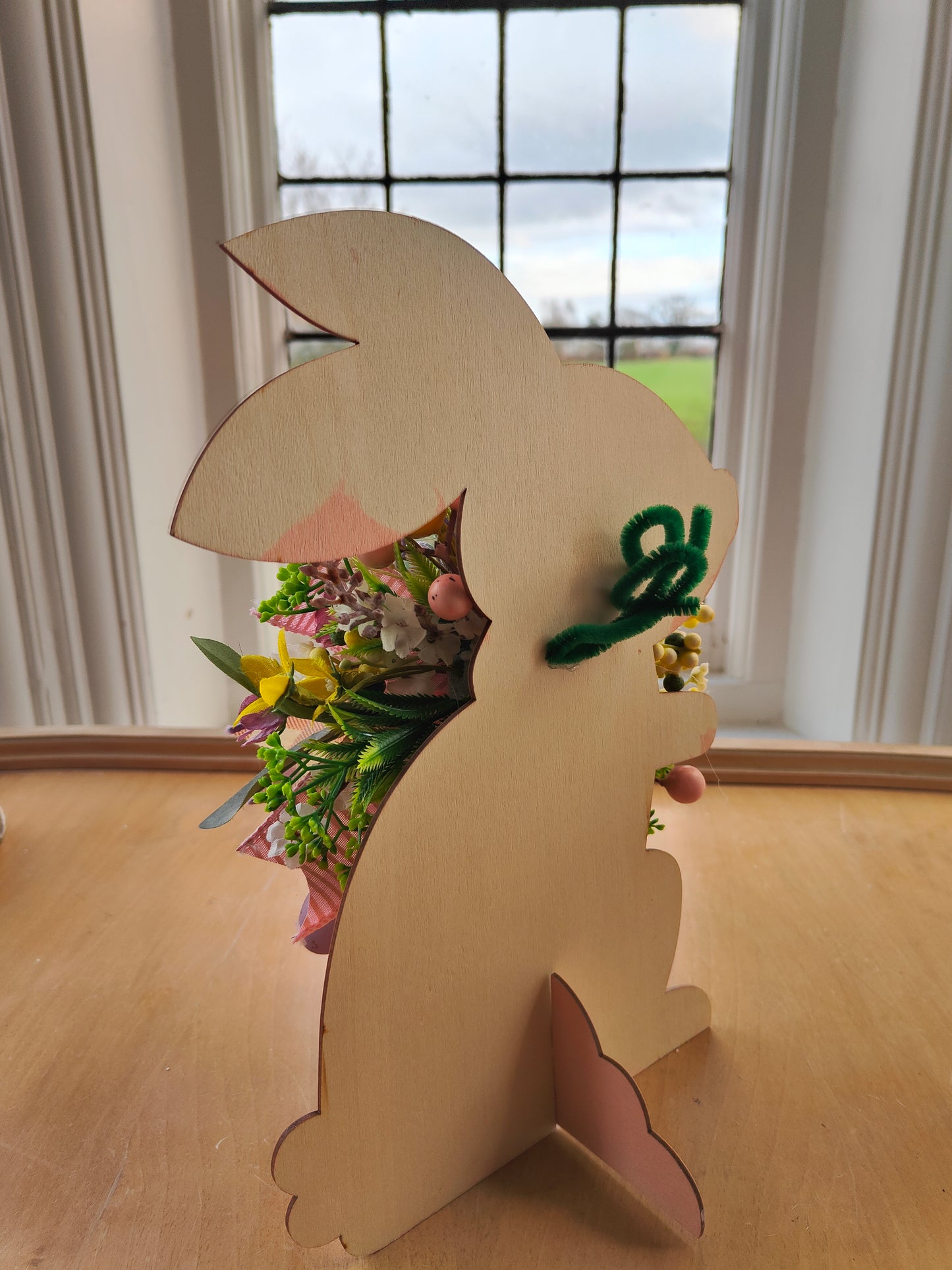 Easter decoration bunny cut out display windowsill shelf home decor