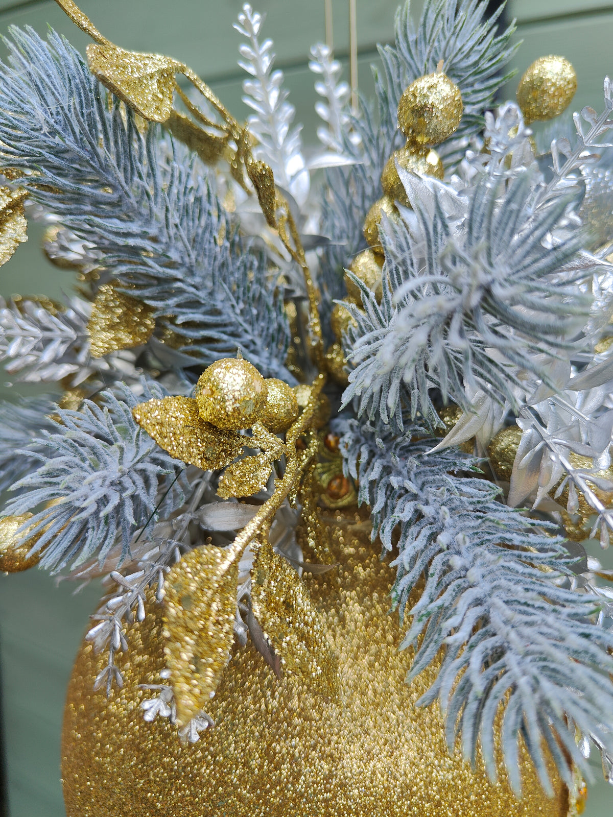 Christmas large bauble gold and silver hanging Christmas decoration