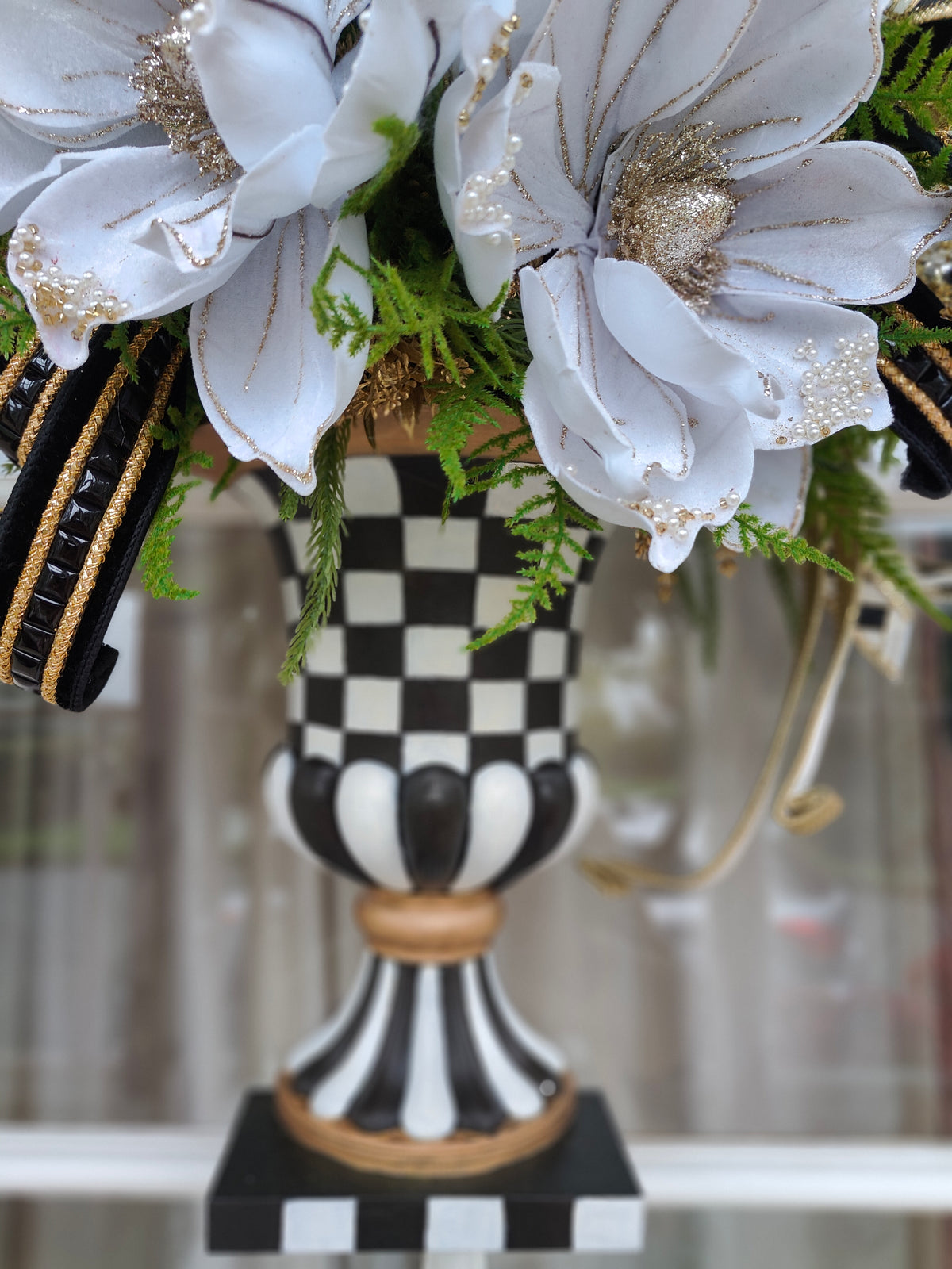 MacKenzie Childs inspired wall vase door wreath