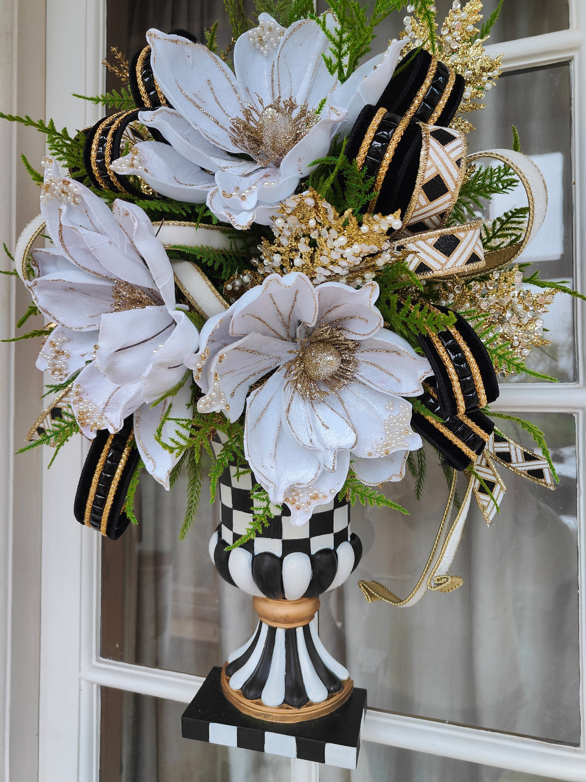 MacKenzie Childs inspired wall vase door wreath